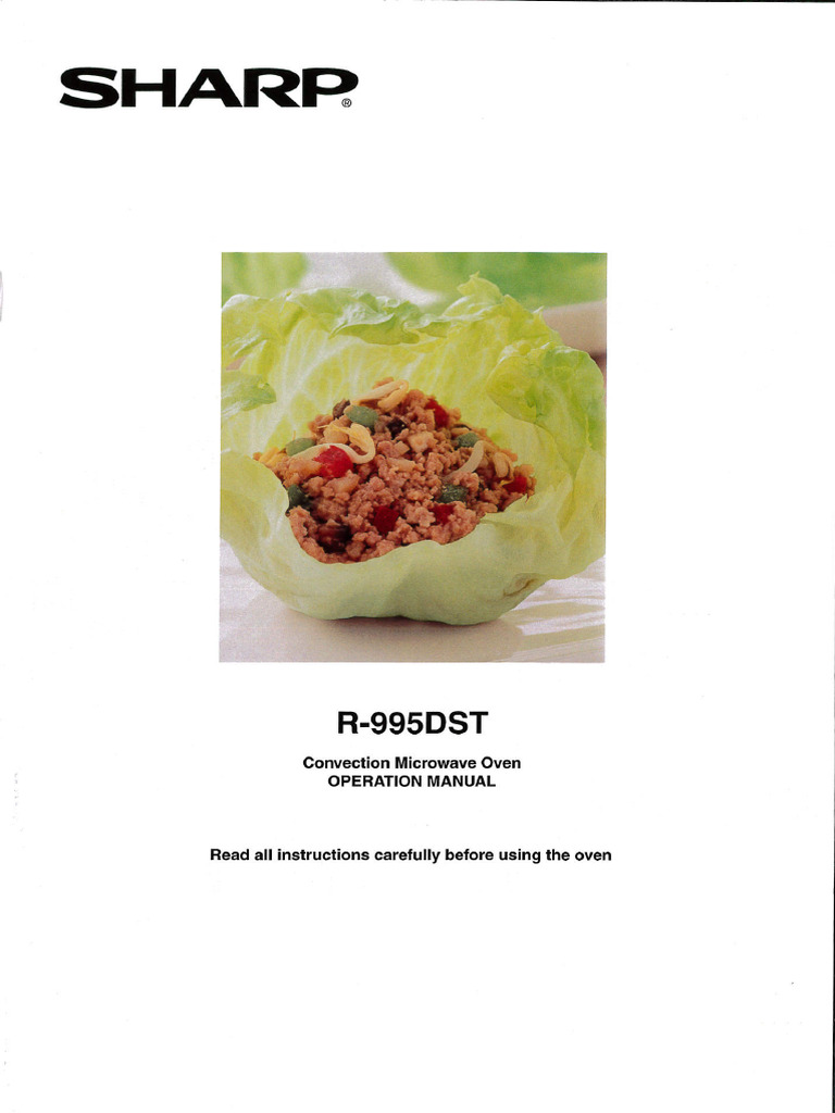 Sharp R995DST 1000W Convection Microwave User Manual | PDF