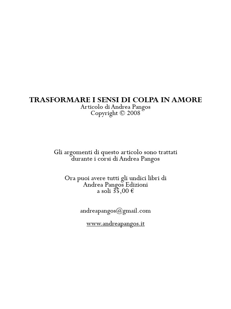 Trasformare Sensi Colpa Articolo | PDF