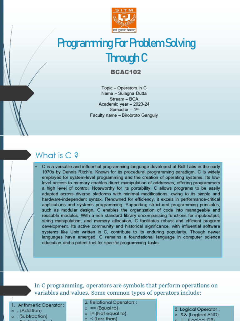 Programming for problem solving | PDF | Computer Programming | Software ...