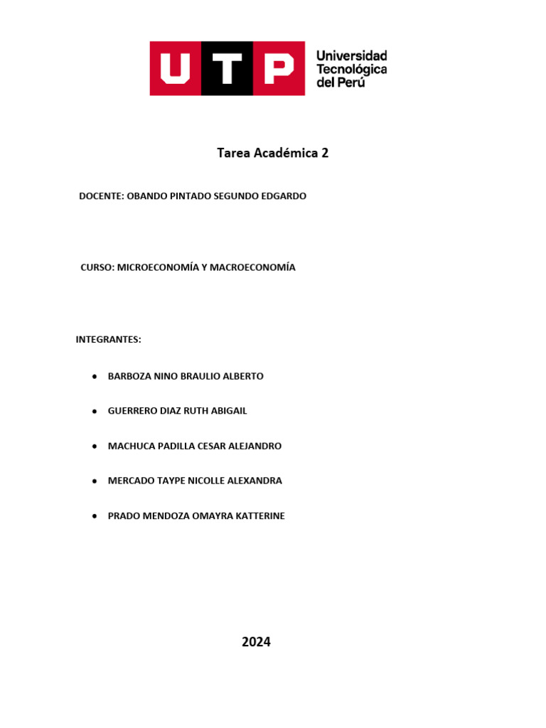 TA2 Micro y Macro... | PDF | Mercado (economía) | Business