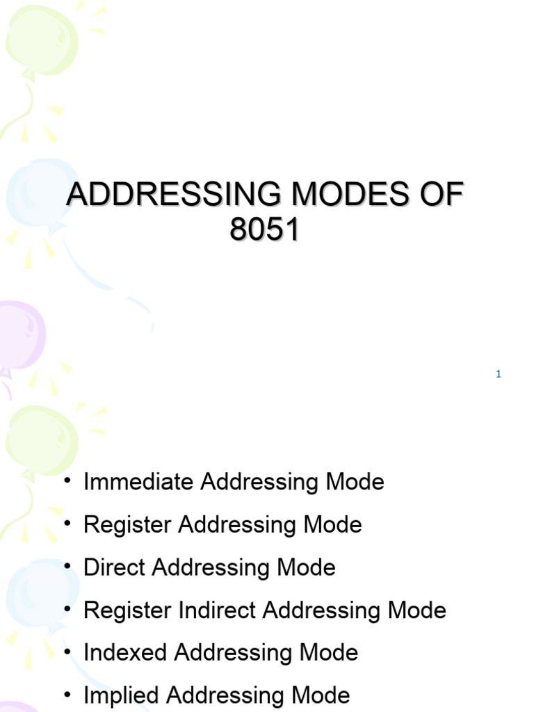 8051 Addressing Modes Overview | PDF | Pointer (Computer Programming ...