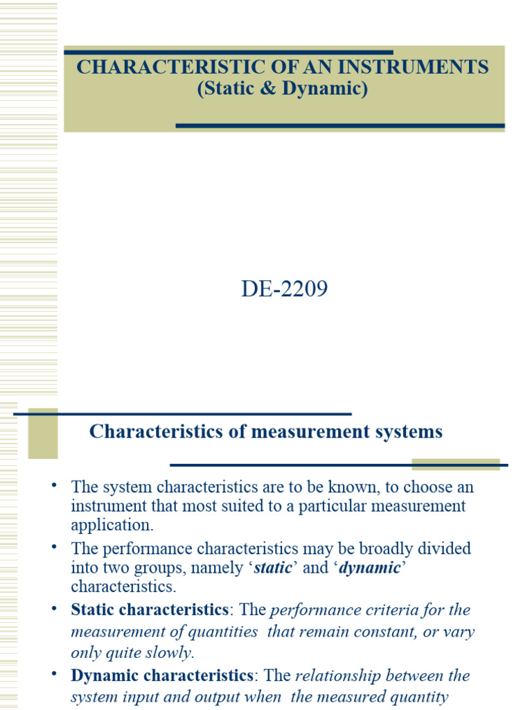 Instrument Measurement Characteristics | PDF | Accuracy And Precision ...