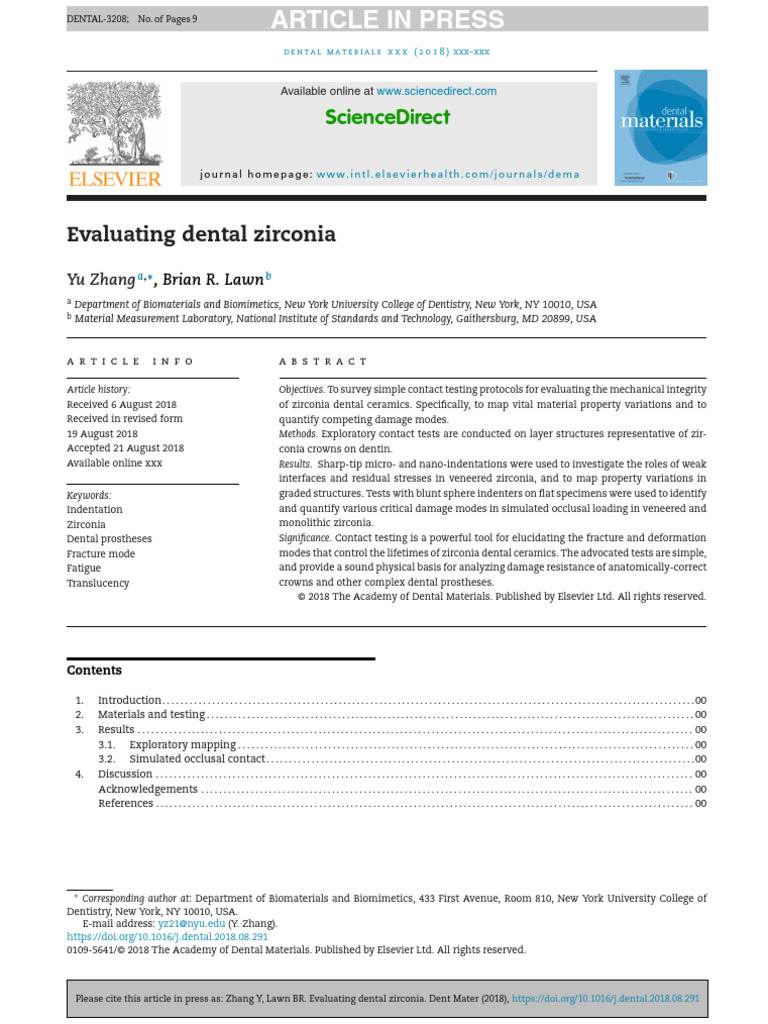 Evaluating Zirconia in Dental Ceramics | PDF | Fracture | Materials