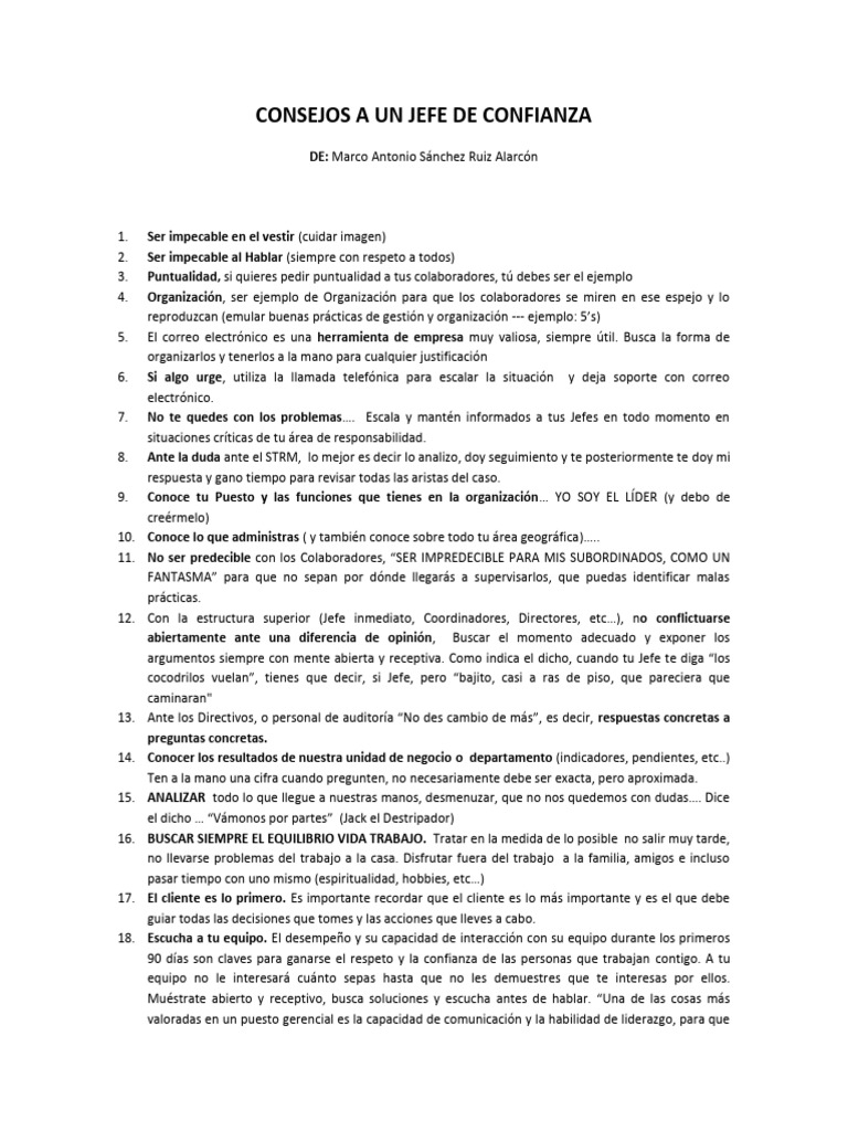Consejos para Ser un Jefe Eficaz | PDF | Liderazgo