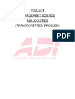 Project Management Science Adi Logistics (Transportation Problem)