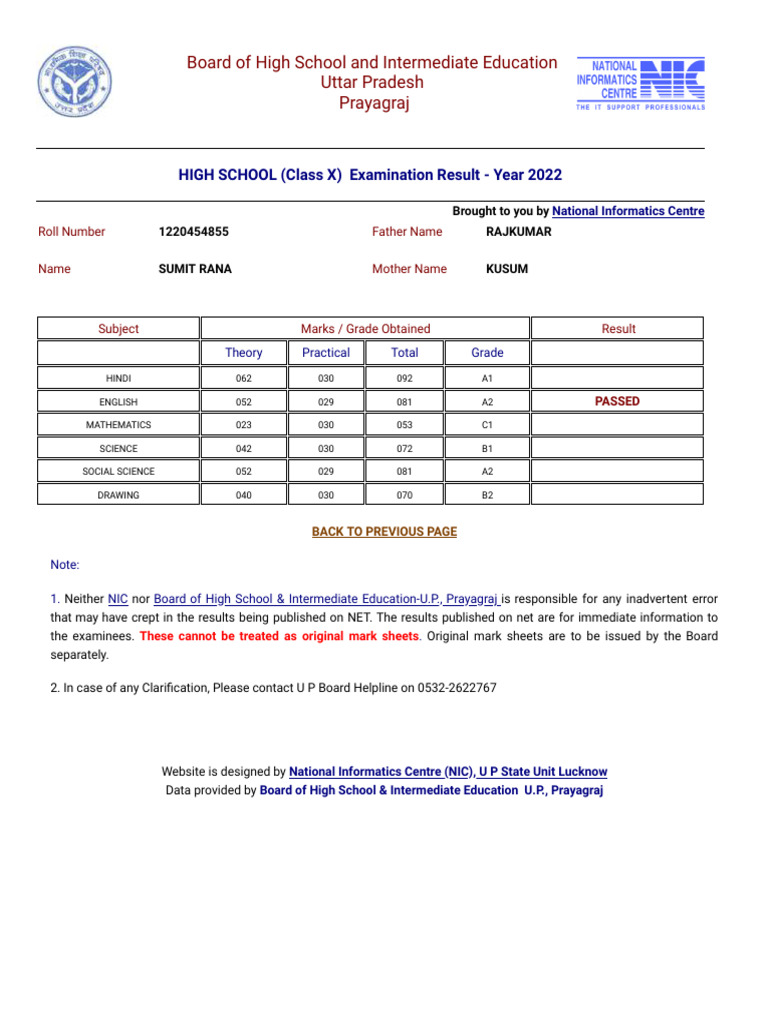 High School Examination Result | PDF