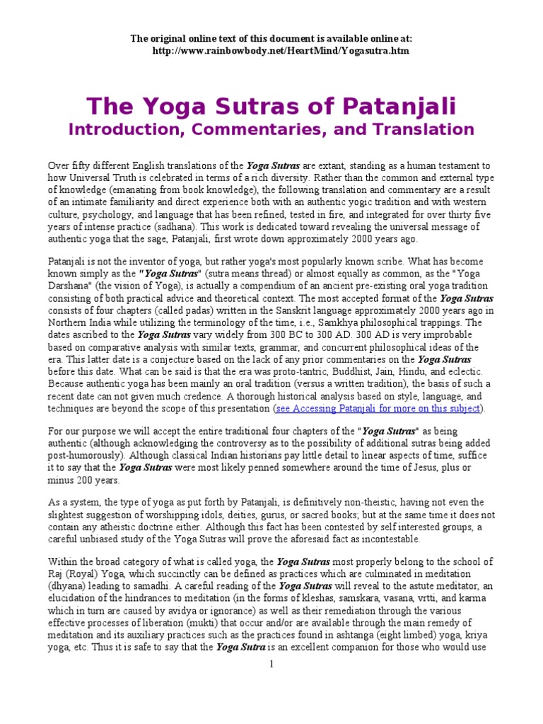 Insights on Patanjali's Yoga Sutras | PDF | Yoga Sutras Of Patanjali | Yoga