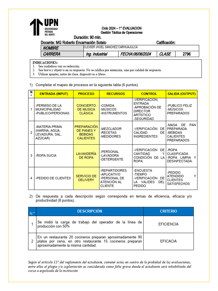 Evaluación Gestión Táctica NRC 2796 | PDF | Marketing | Logística