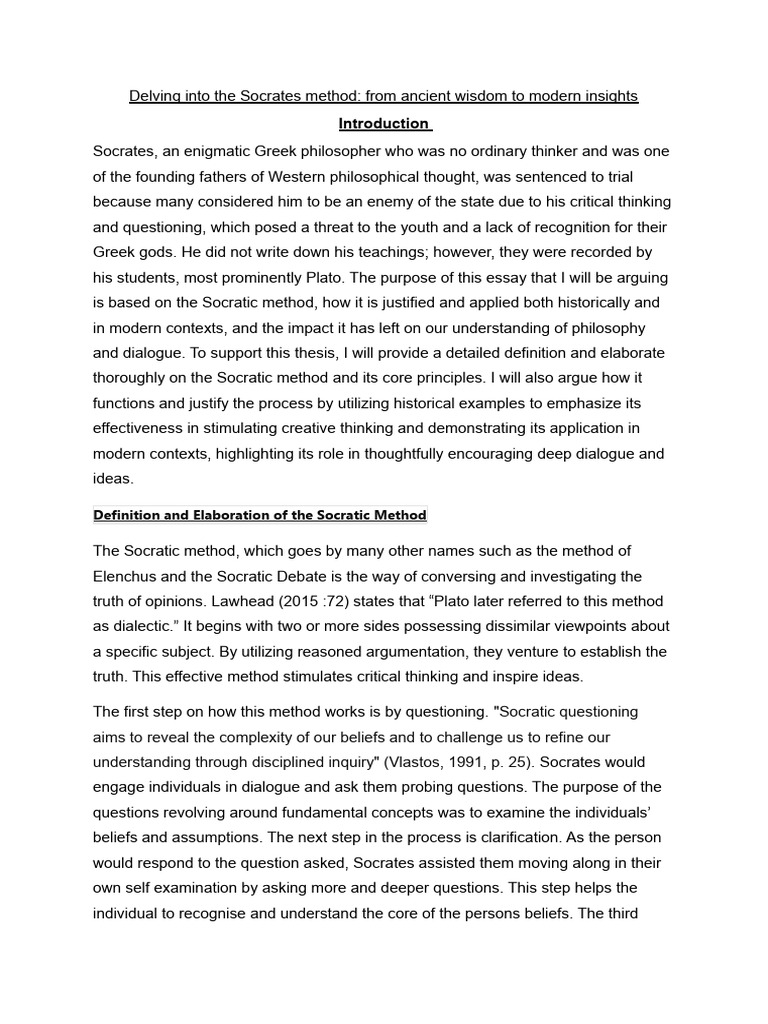 Exploring the Socratic Method | PDF | Socrates | Critical Thinking