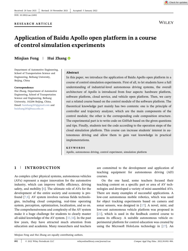 Baidu Apollo in Control Simulation Courses | PDF | Control Theory ...