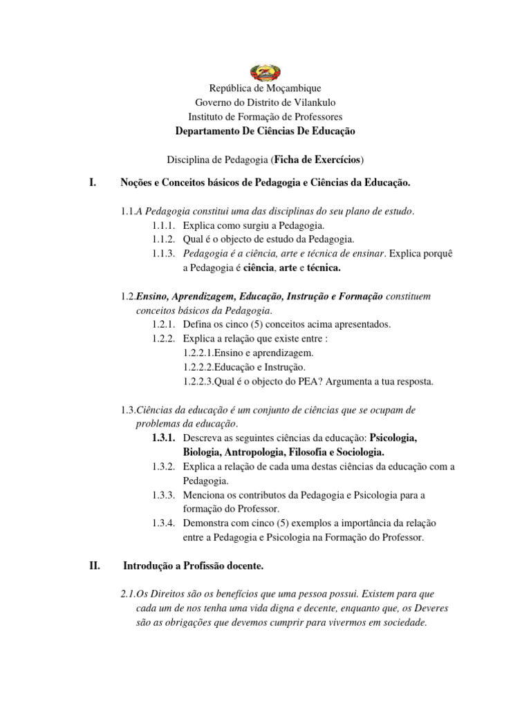 Fundamentos de Pedagogia e Educação | PDF | Pedagogia | Science
