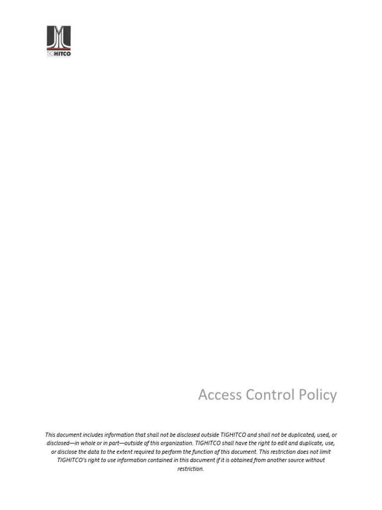 TIGHITCO Access Control Policy | PDF | Information Security | Access ...