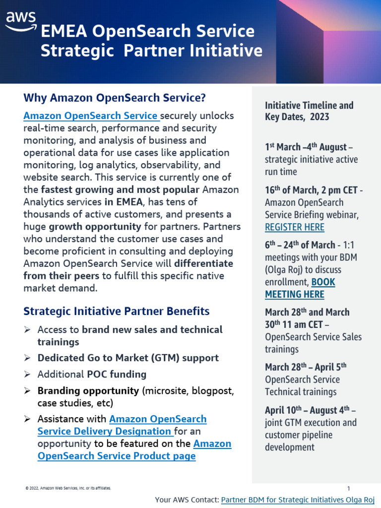 EMEA OpenSearch Partner Initiative 2023 | PDF | Analytics | World Wide Web