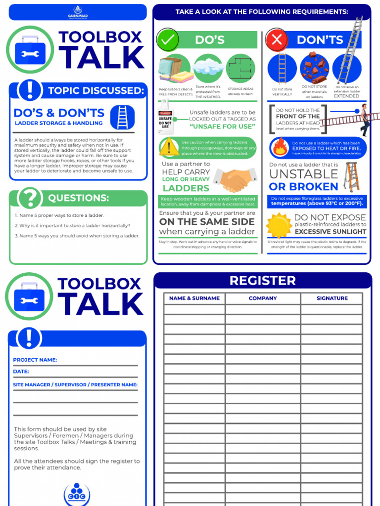 Do's & Don'ts Ladders | PDF