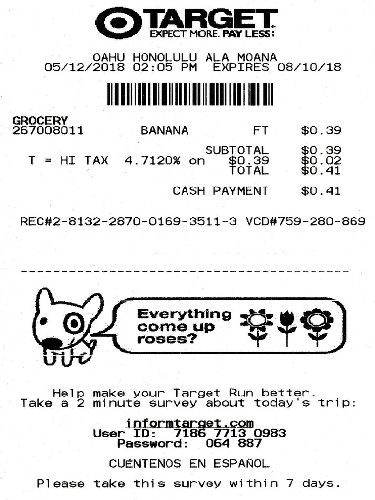 Target Receipt 5-12-2018 | PDF