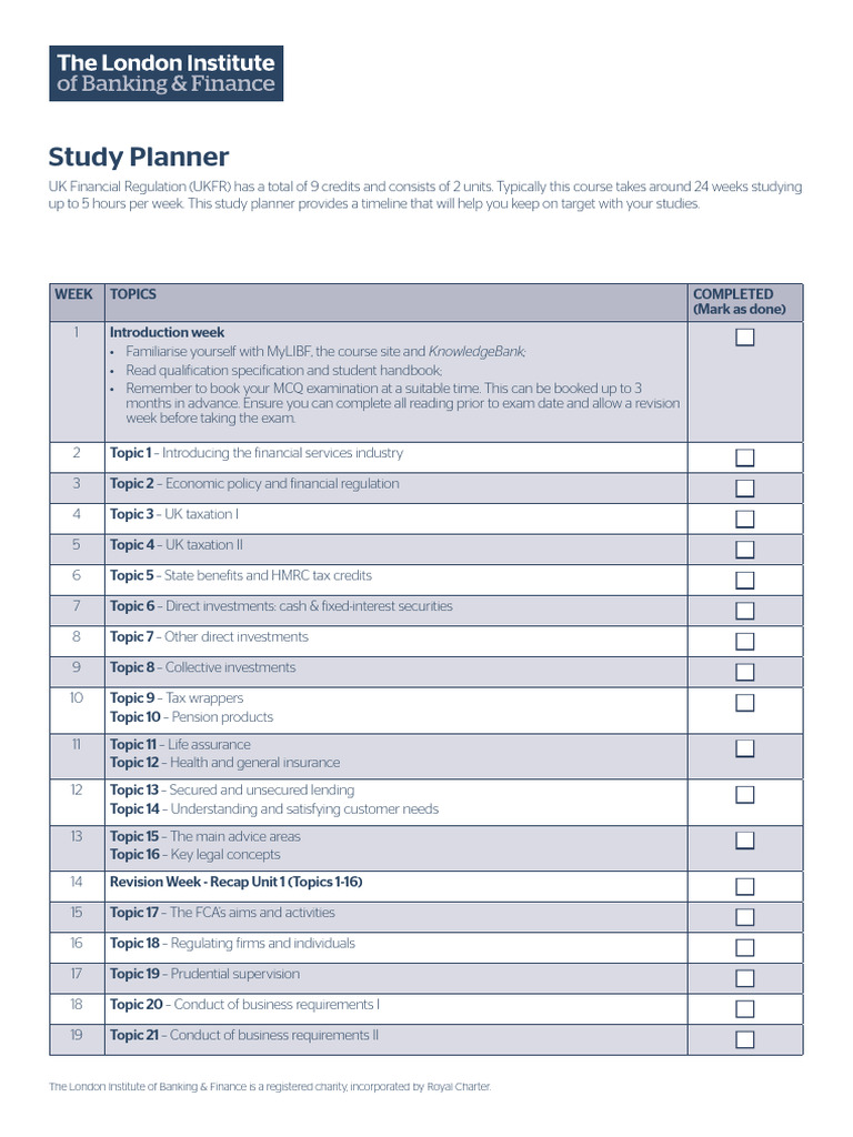 UKFR Study Timeline Guide | PDF | Taxes | Business