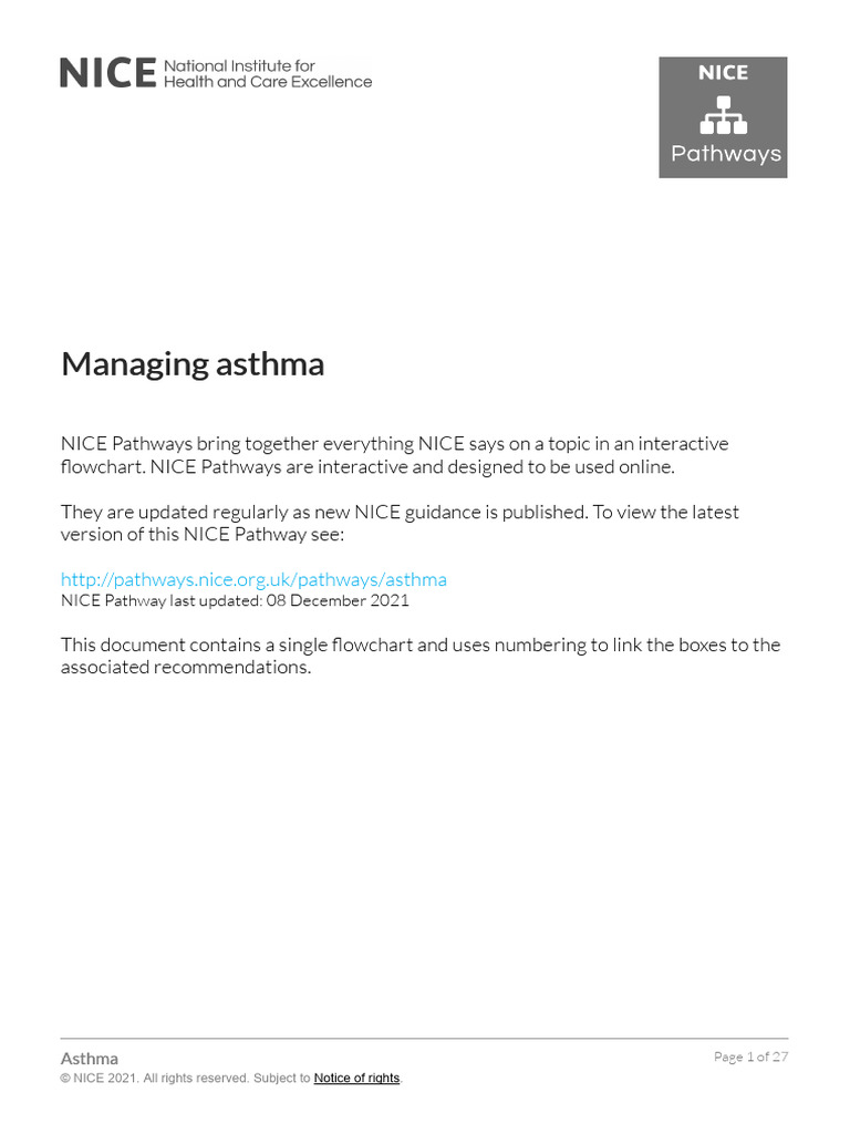 Asthma Management Guidelines by NICE | PDF | Asthma | Air Pollution