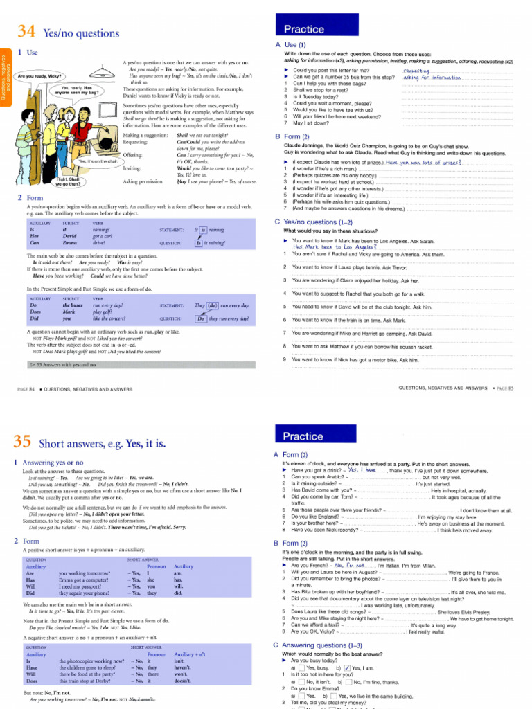 Unit 1 - Grammar 1 - Question Forms | PDF