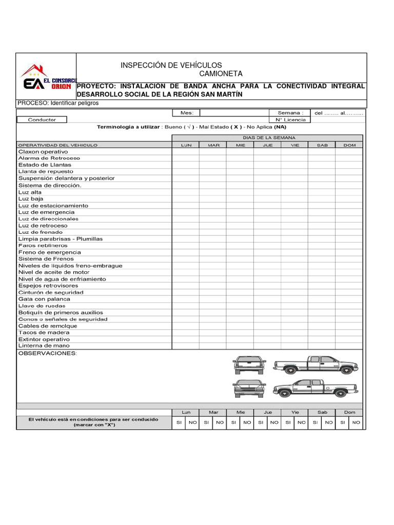 Inspeccion de Vehiculos | PDF