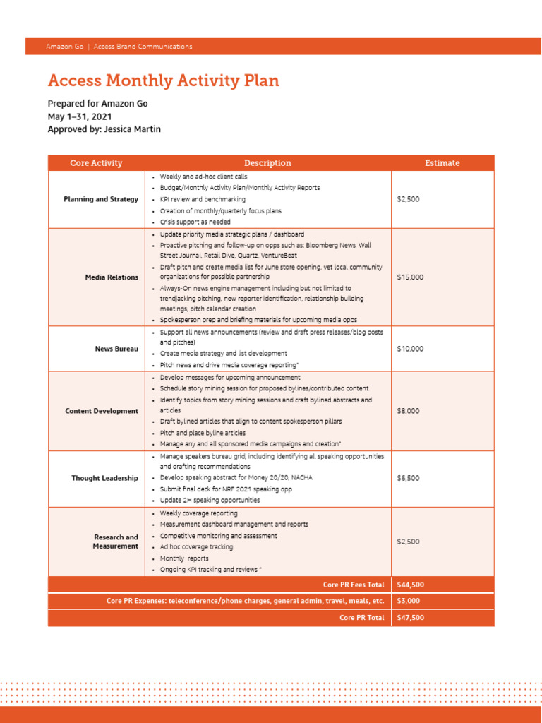 Access monthly activity plan download free pdf news mass media