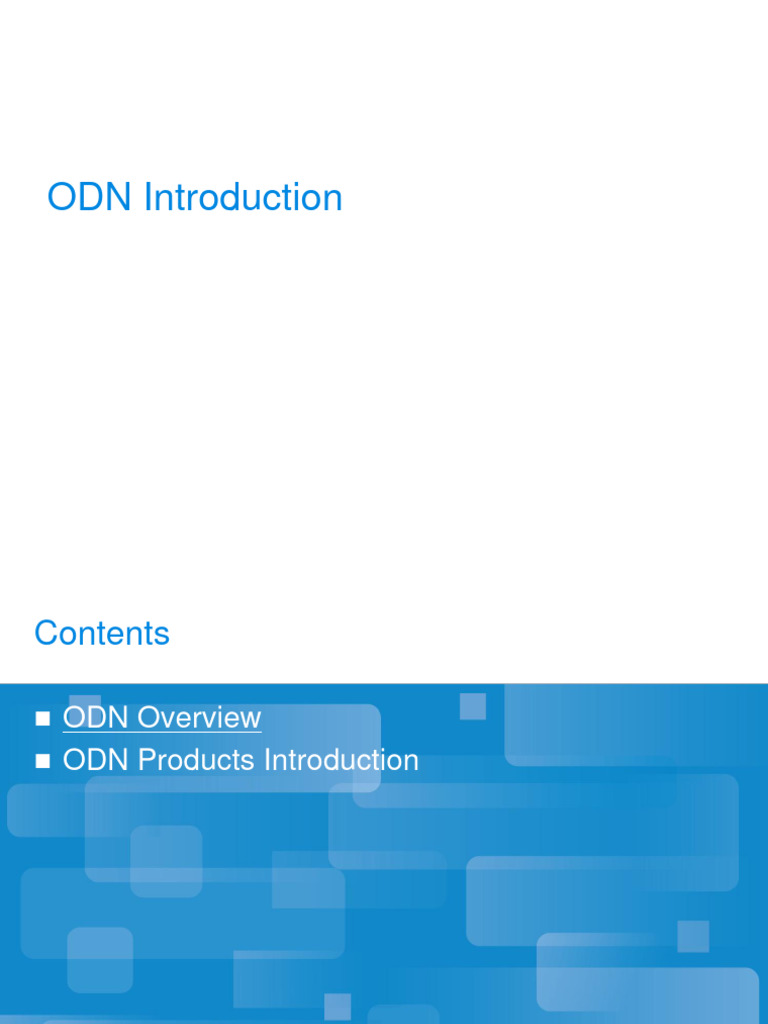 ODN Overview and Product Introduction | PDF | Fiber To The X | Optical ...