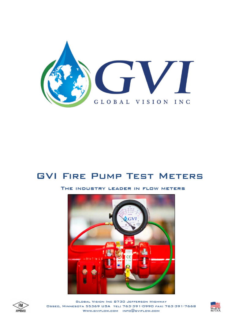 GVI Fire Pump Test Meters Overview | PDF | Sheet Metal | Calibration