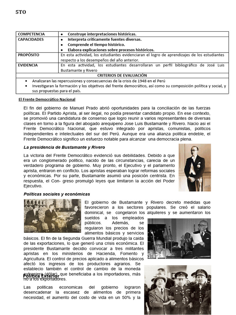 Ficha de Actividad CCSS 5° - Semana 5 | PDF | Perú