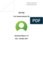 GVI Fiji Quarterly Report June-Oct 2011