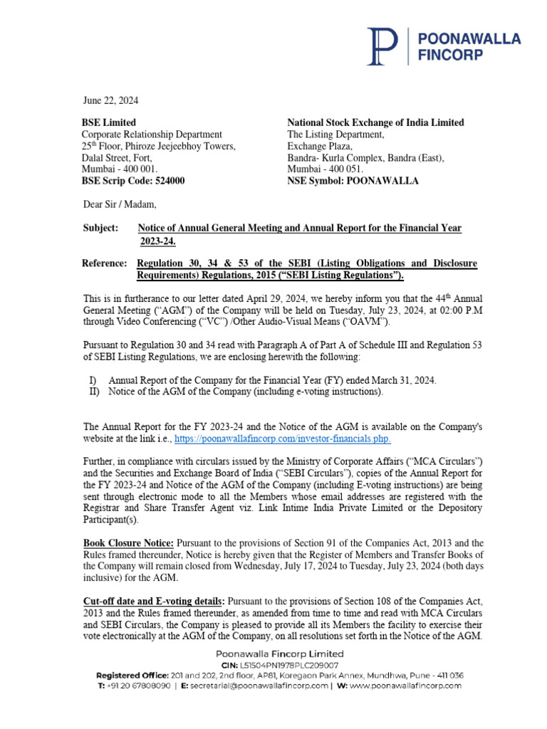 Annual report poonawalla fincorp limited pdf mobile app governance