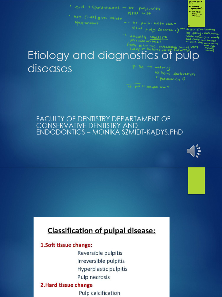 Pulp Disease Diagnosis and Classification | PDF | Human Tooth | Mouth