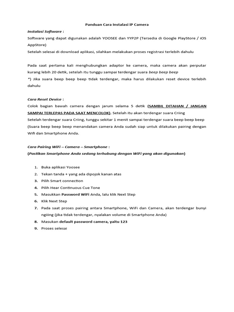 Panduan Cara Instalasi Ip Camera Pdf