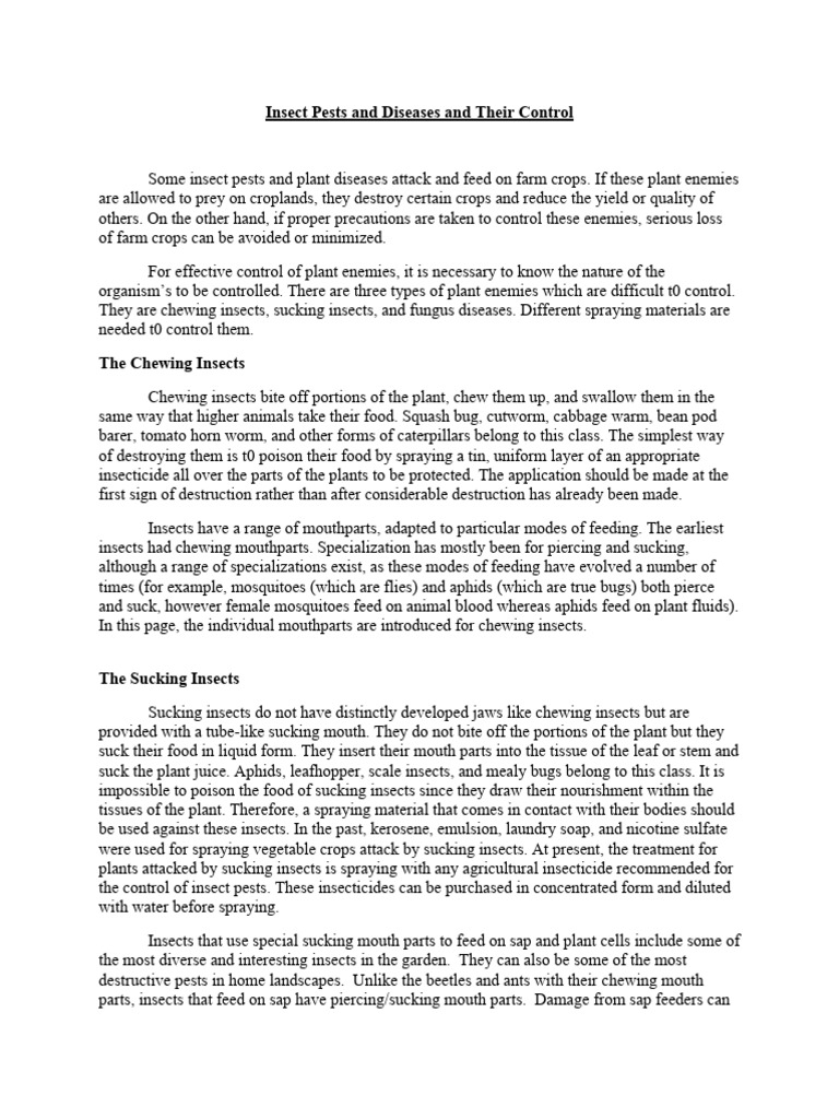 Insectpest and Their Control by Kim | PDF | Insects | Fungus