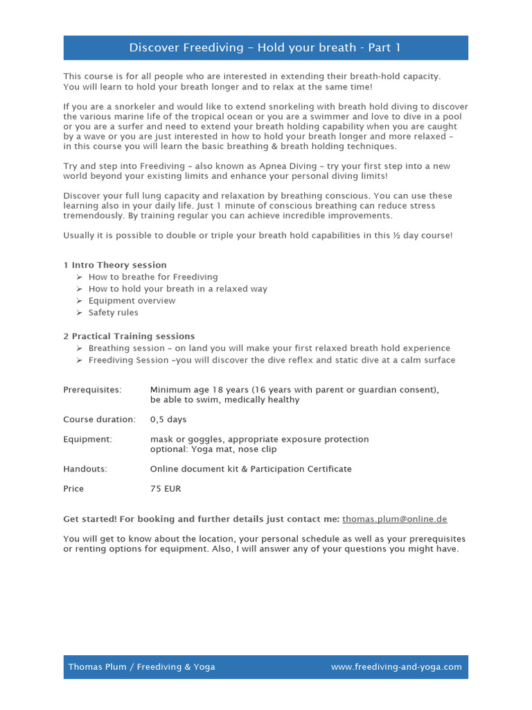 Courses | PDF | Underwater Diving | Snorkeling
