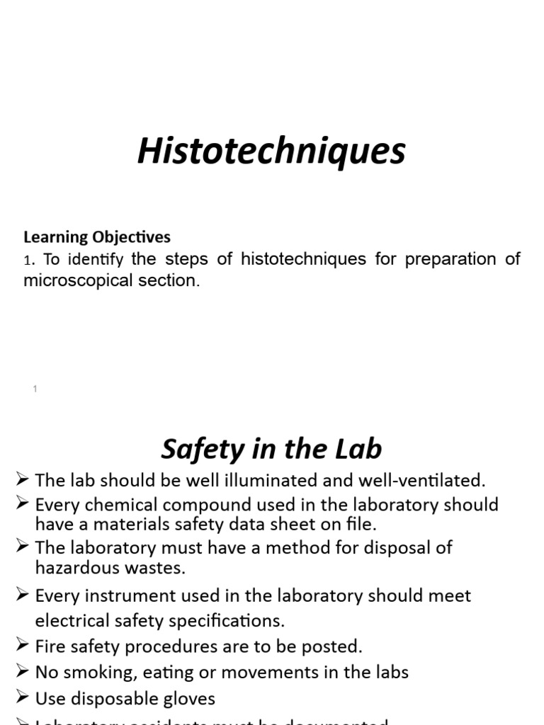 His To Techniques PDF Staining Fixation (Histology)