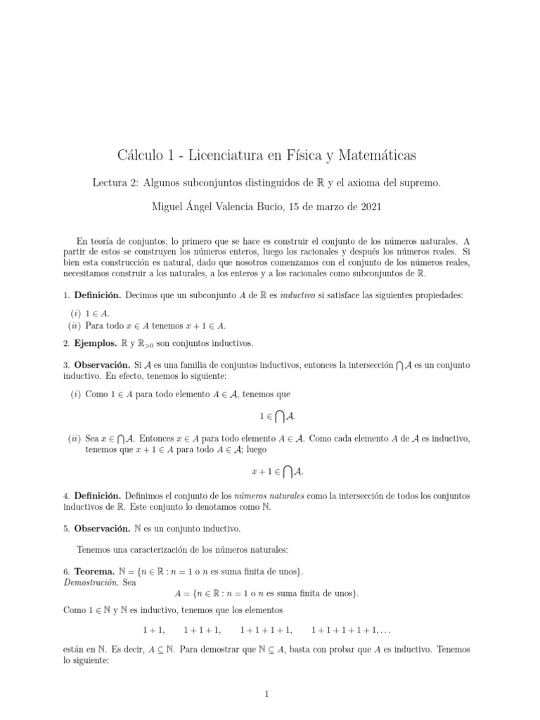 Calc1 1FM2 Lect2 | PDF | Conjunto (Matemáticas) | Números
