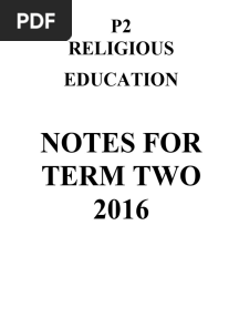 p.2 Religious Education Lesson Notes Term 2