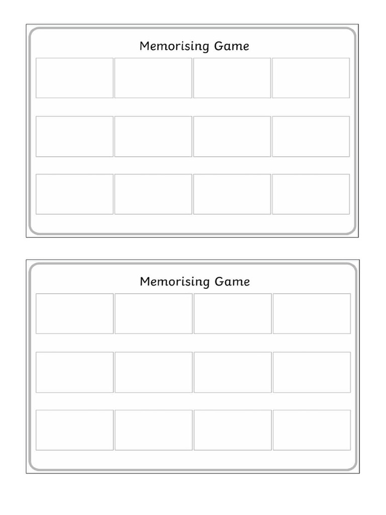Wordwall Memory Game Template