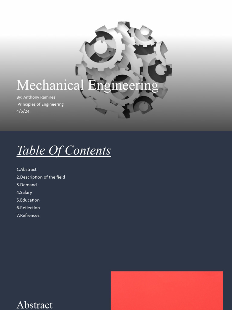 Mechanical Engineering Career Overview | PDF | Mechanical Engineering ...