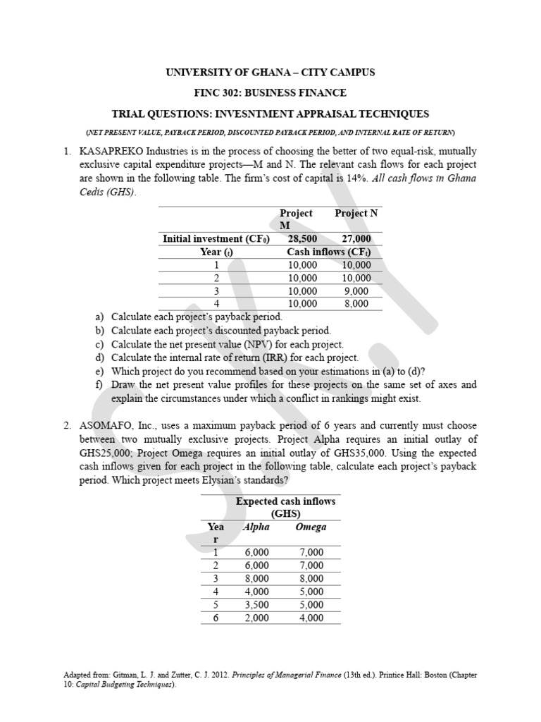 Investment Appraisal Techniques Guide | PDF | Capital Budgeting | Net ...