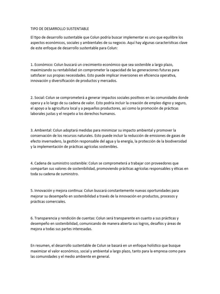 Desarrollo Sustentable en Colun: Claves y Normativas | PDF ...