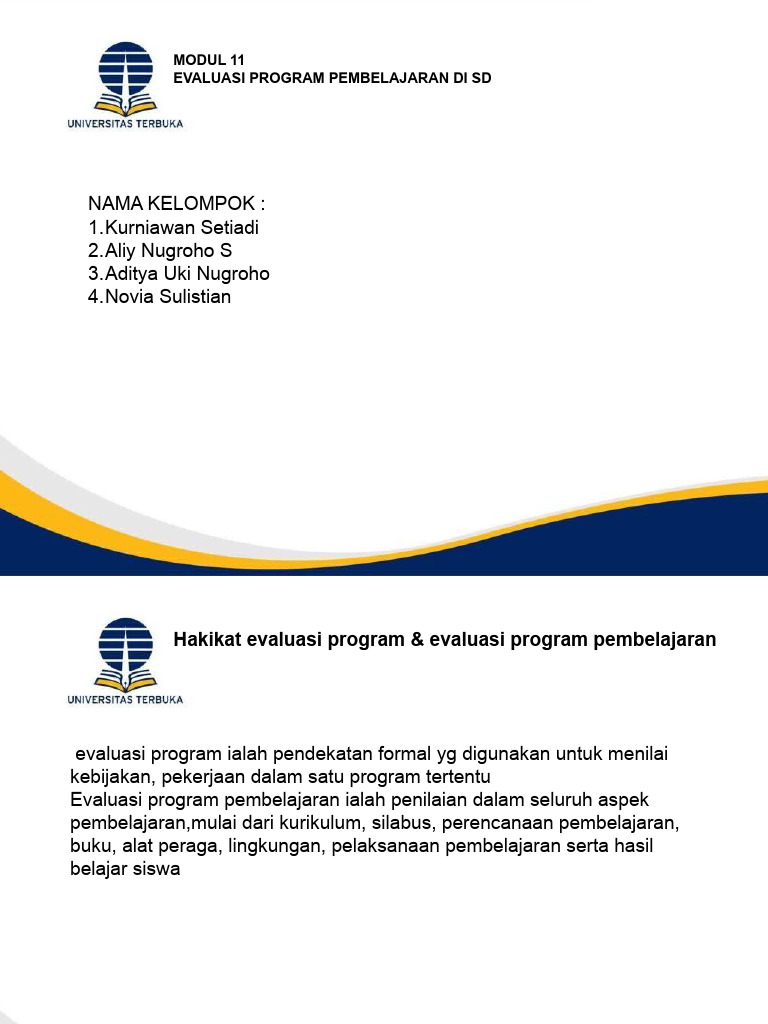 Evaluasi Program Pembelajaran SD | PDF | Karier & Perkembangan
