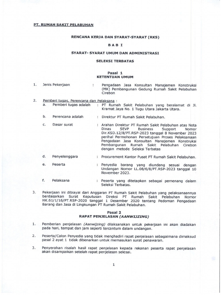 01-Rks Adm. - MK RSPC - Revisi | PDF