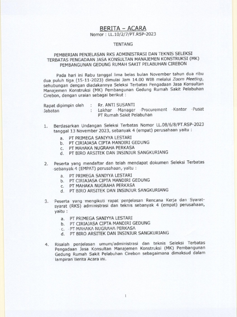 Ba Penjelasan Aanwijzing Mk Rspc Pdf