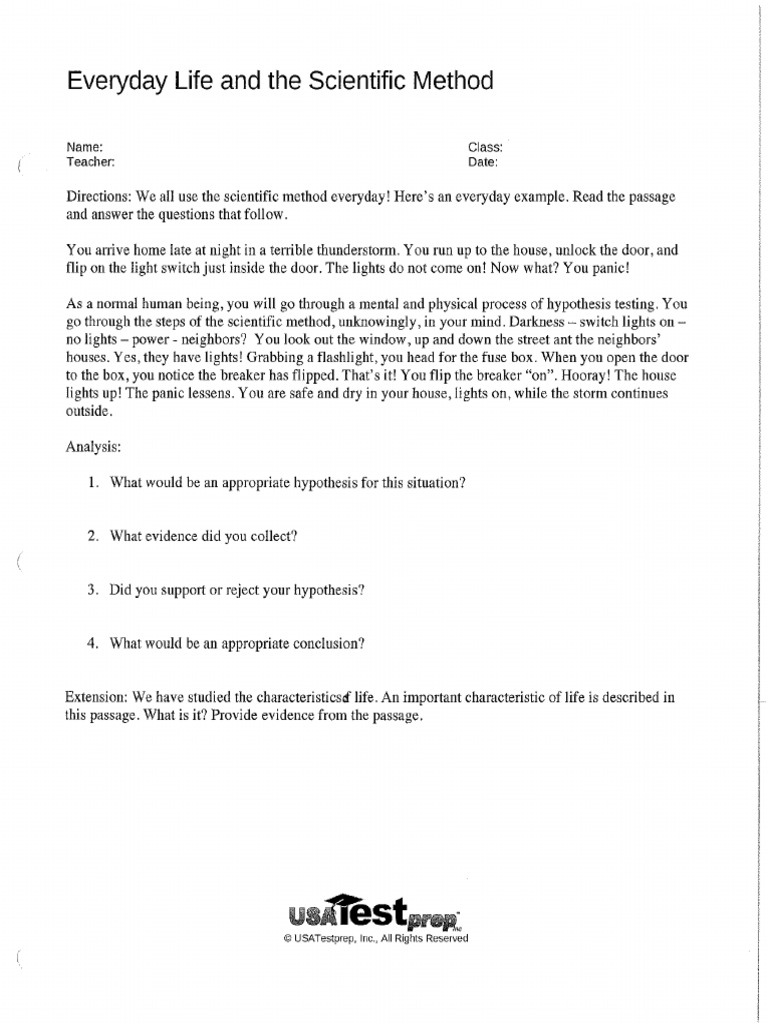 Everyday Life And The Scientific Method Pdf