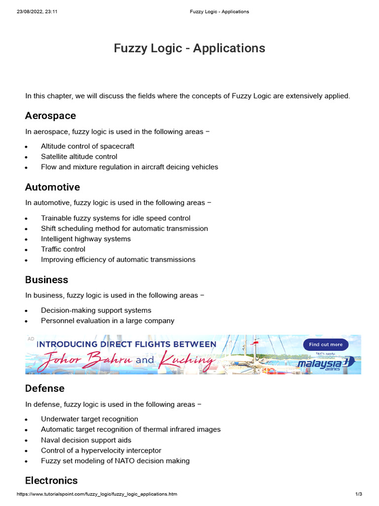 Fuzzy Logic - Applications | PDF | Fuzzy Logic | Medical Diagnosis