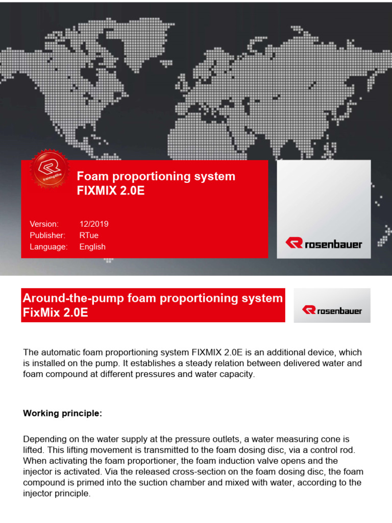 FIXMIX 2.0E Foam Proportioning System | PDF | Flow Measurement | Pump