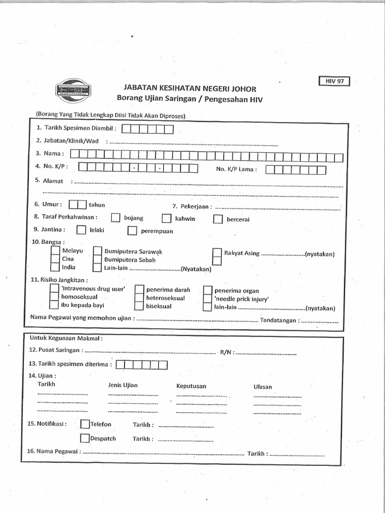 Hpsf borang ujian saringan pengesahan hiv 97 1 pdf