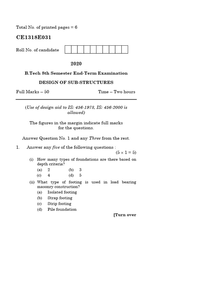 Design of Sub-Structures | Download Free PDF | Deep Foundation ...