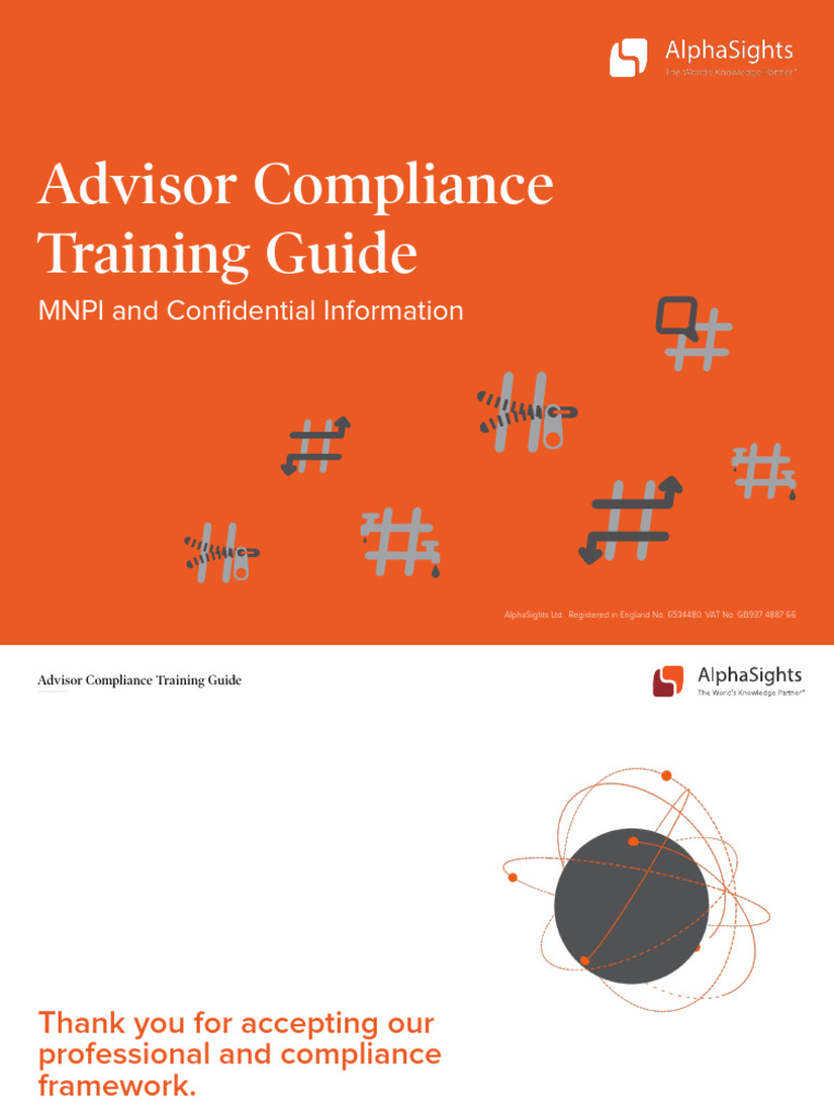 Advisor Compliance Training Guide | PDF | Insider Trading | Business