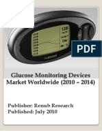 Glucose Monitoring Devices Market Worldwide (2010 - 2014) : Publisher: Renub Research Published: July 2010